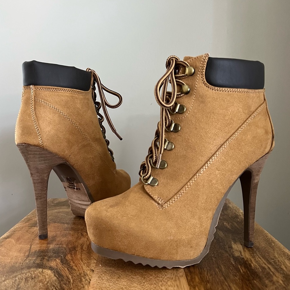 SHI by JOURNEYS| Randee High Heel Work Boot Lace up